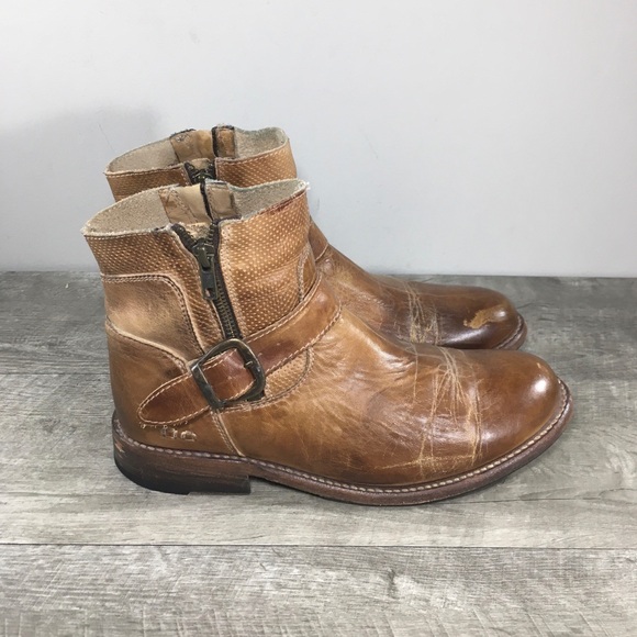 BED STU Becca Side Zip Distressed Leather Rustic Ankle Women's BED:STU Boots 9.5 - Picture 1 of 12